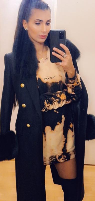 Dámské mikinové šaty černé batika - délka na přání - Tie Dye 2