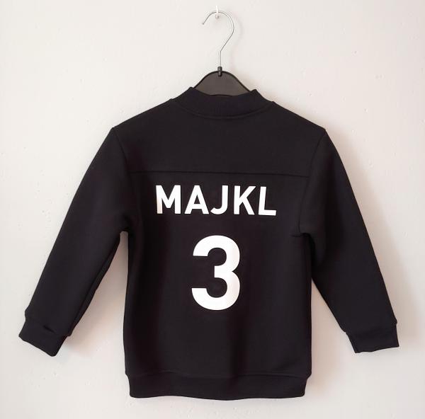Černý mikinový bomber zateplený - vlastní nápis