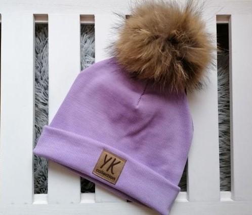 Čepice dospělá zimní světlá Lila YK Collection