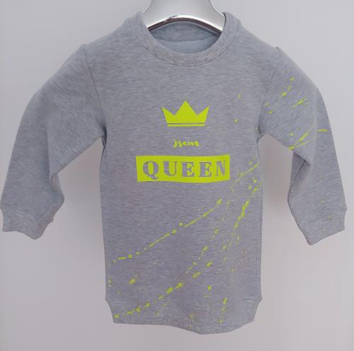 Dětská rostoucí mikina long JSEM KING Stříkaná Custom různé barvy 1