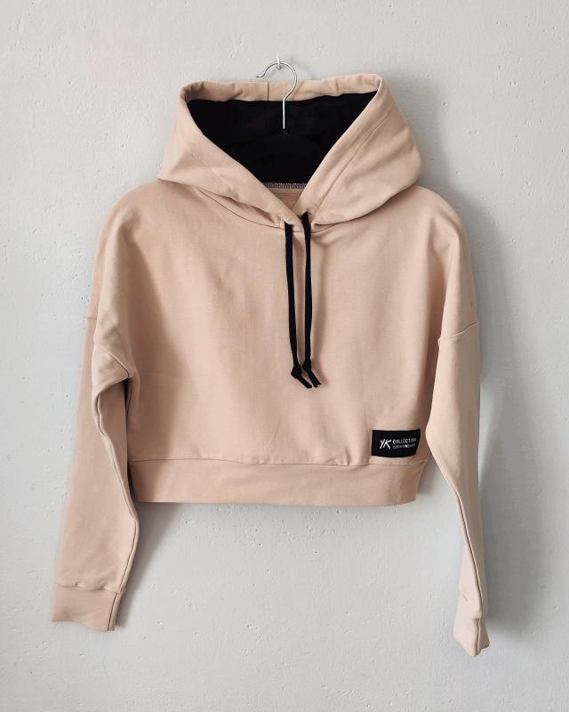 Dámská crop top mikina s kapucí — česká výroba 1