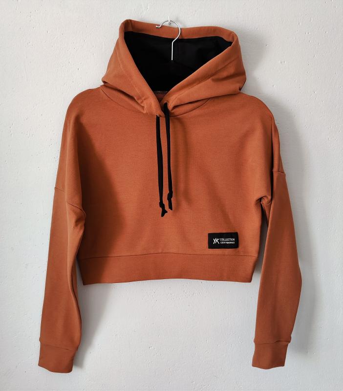 Dámská crop top mikina s kapucí — česká výroba 6
