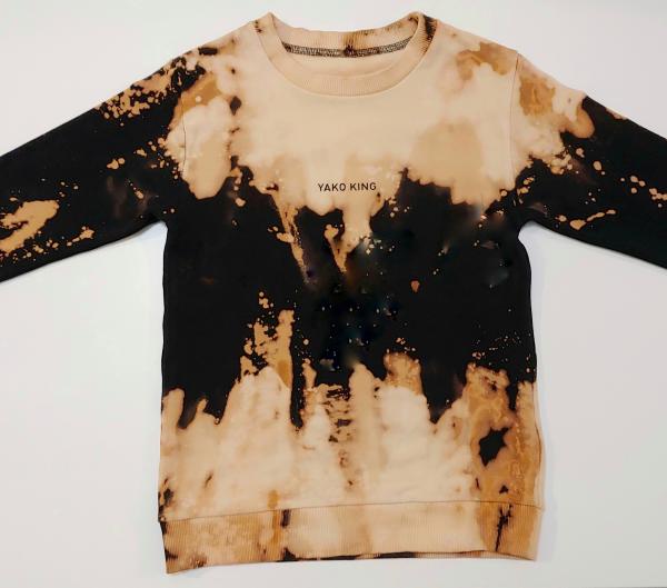 Dětská rostoucí mikina long černá batika Tie Dye