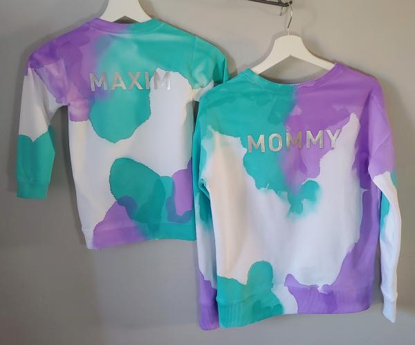 Dámská mikina oversize + Dětská rostoucí mikina Multicolor ZDARMA vlastní barvy a nápis
