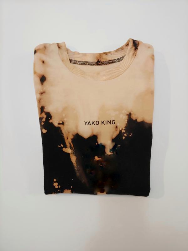 Dětská rostoucí mikina long černá batika Tie Dye 1