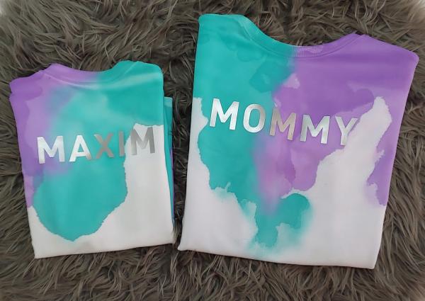 Dámská mikina oversize + Dětská rostoucí mikina Multicolor ZDARMA vlastní barvy a nápis 1
