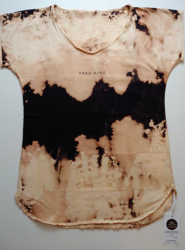Dámské triko černé batika Tie Dye
