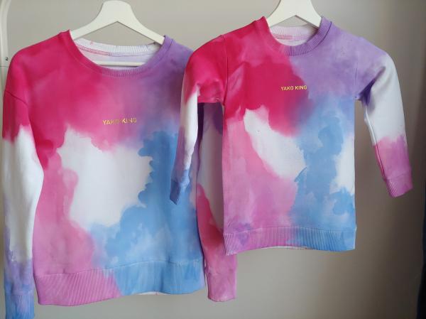Dámská mikina oversize + Dětská rostoucí mikina MagentaPurple ZDARMA vlastní barvy a nápis