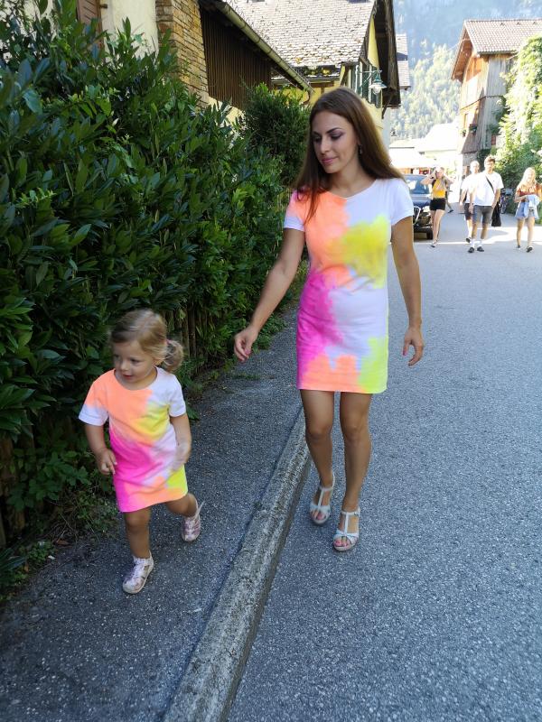 Letní šatičky COLOR Máma + Dcera možnost vlastní barvy i nápis 4