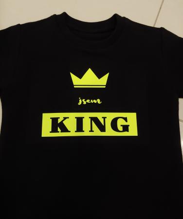 Černá rostoucí mikina long JSEM KING NEON 1