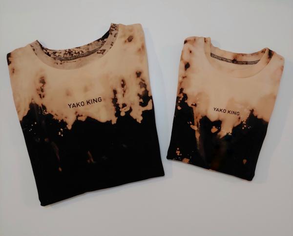 Dámská/Pánská mikina oversize černá + dětská rostoucí černá batika TIE DYE 2