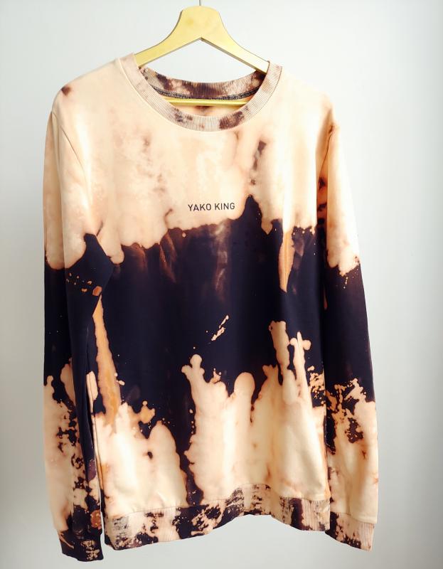 Pánská mikina černá batika Tie Dye