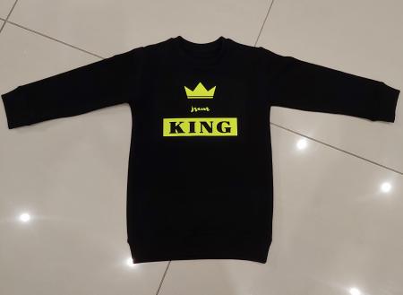 Černá rostoucí mikina long JSEM KING NEON