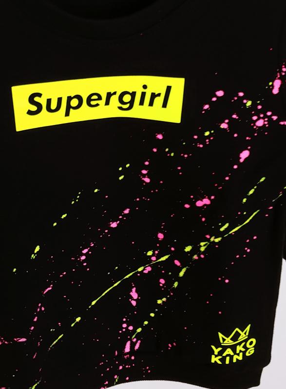 Dětská mikina SUPERGIRL Stříkaná různé barvy 1