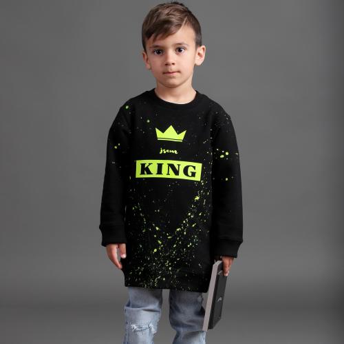 Dětská rostoucí mikina long JSEM KING Stříkaná Custom různé barvy 3