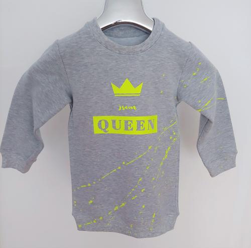 Dětská rostoucí mikina long JSEM QUEEN Stříkaná Custom různé barvy