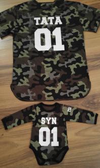 Vojenské camo triko krátký rukáv PÁNSKÉ + dětské body nebo triko. TEXT ZDARMA 3