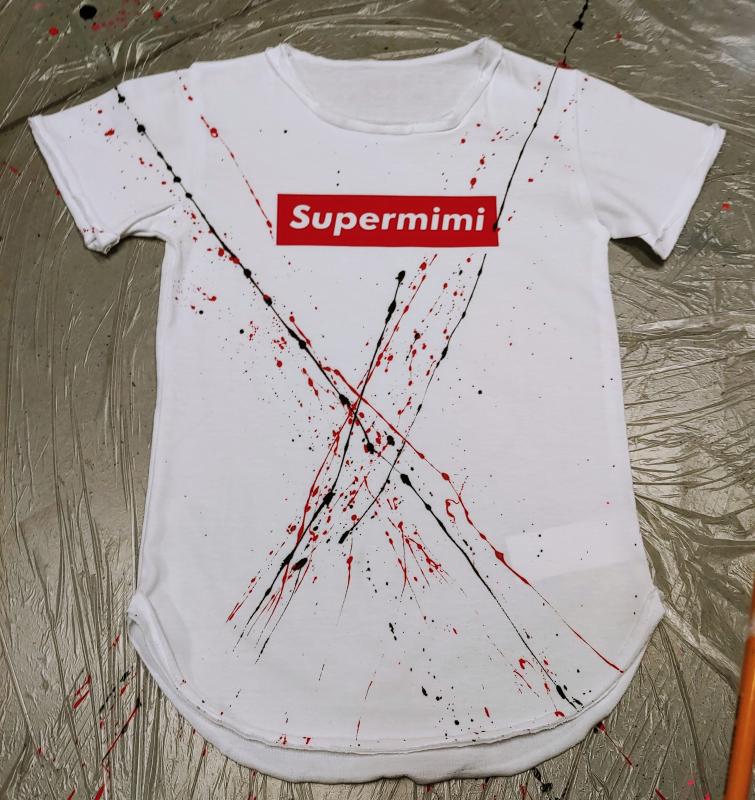 Dětské triko bílé SUPERMIMI stříkané 2