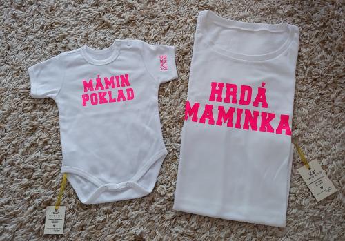 Bílé triko krátký rukáv PÁNSKÉ + dětské body nebo triko. TEXT ZDARMA 2