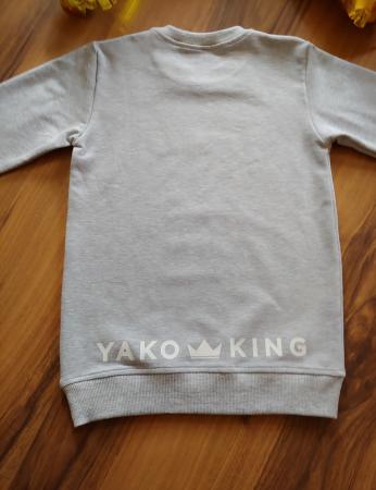 Šedá rostoucí mikina long JSEM KING bílá 2