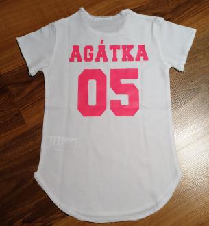 Bílé triko dětské, ZDARMA volba vlastního jména a čísla 1