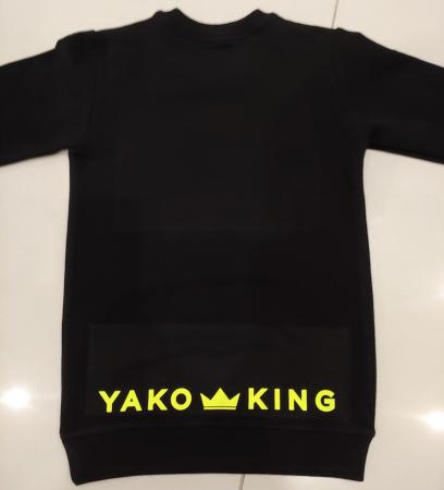 Černá rostoucí mikina long JSEM KING NEON 2
