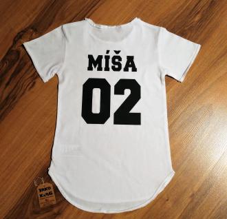 Bílé triko dětské, ZDARMA volba vlastního jména a čísla 7