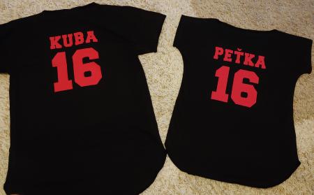 Černé triko triko krátký rukáv PÁNSKÉ + dětské body nebo triko. TEXT ZDARMA 1